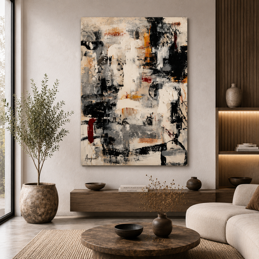 Modern Neutral Abstract Canvas Wall Art Painting
