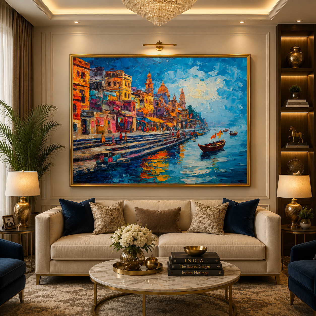 Banaras Ghats Canvas Wall Artwork for Premium Home Decor