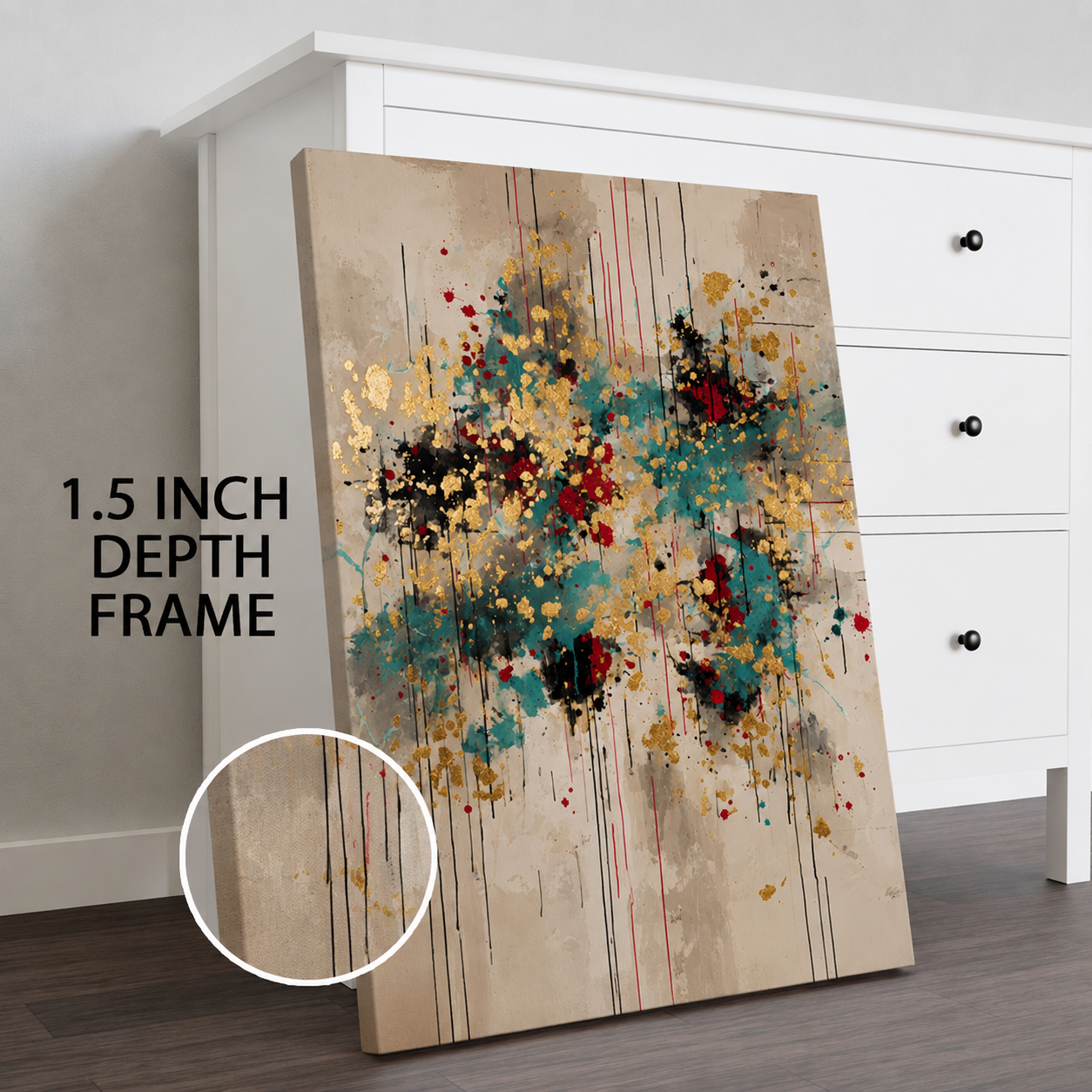 Luxury Abstract Gold Splash Wall Art Canvas for Modern Interiors