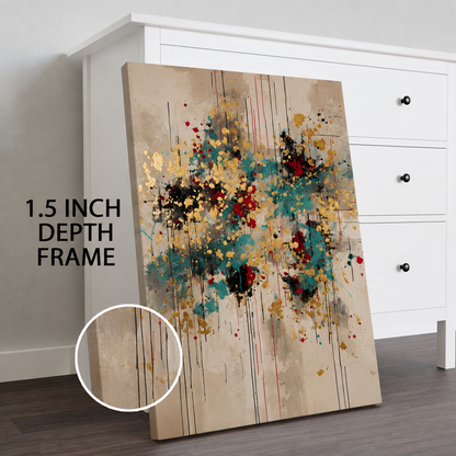 Luxury Abstract Gold Splash Wall Art Canvas for Modern Interiors