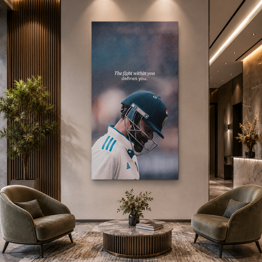 Motivational Cricket Player Canvas Poster for Modern Wall Decor