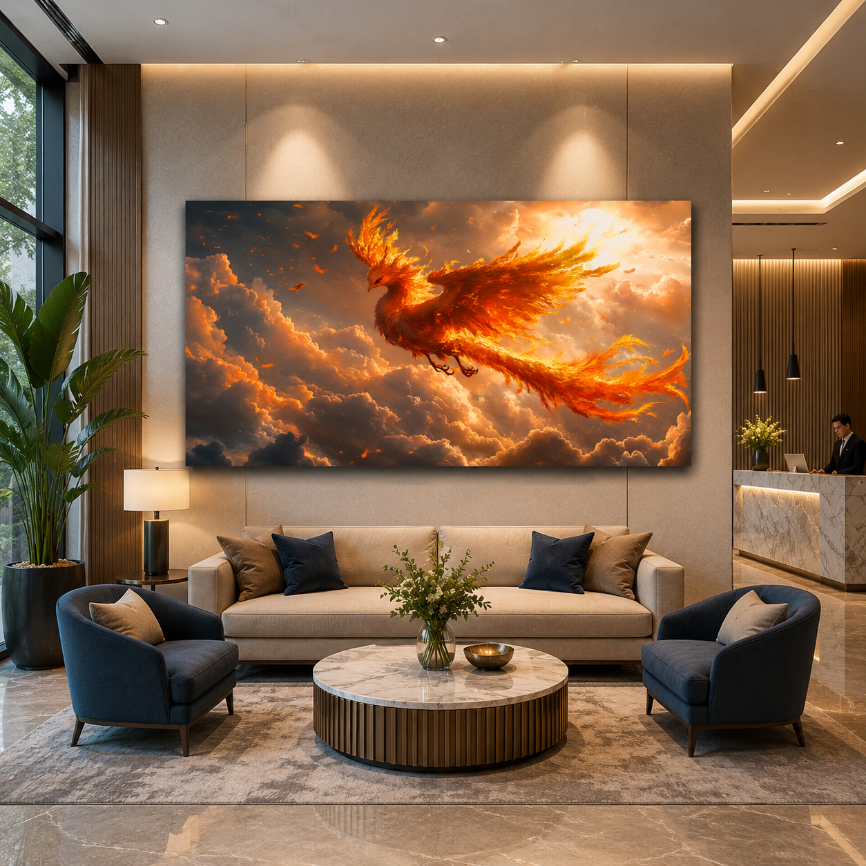 Phoenix Vastu Wall Art Painting Modern Artwork for Home Decor
