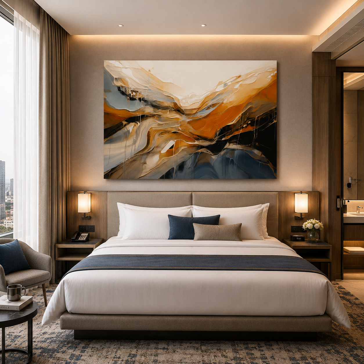 Modern Fluid Abstract Canvas Wall Art Painting Decor