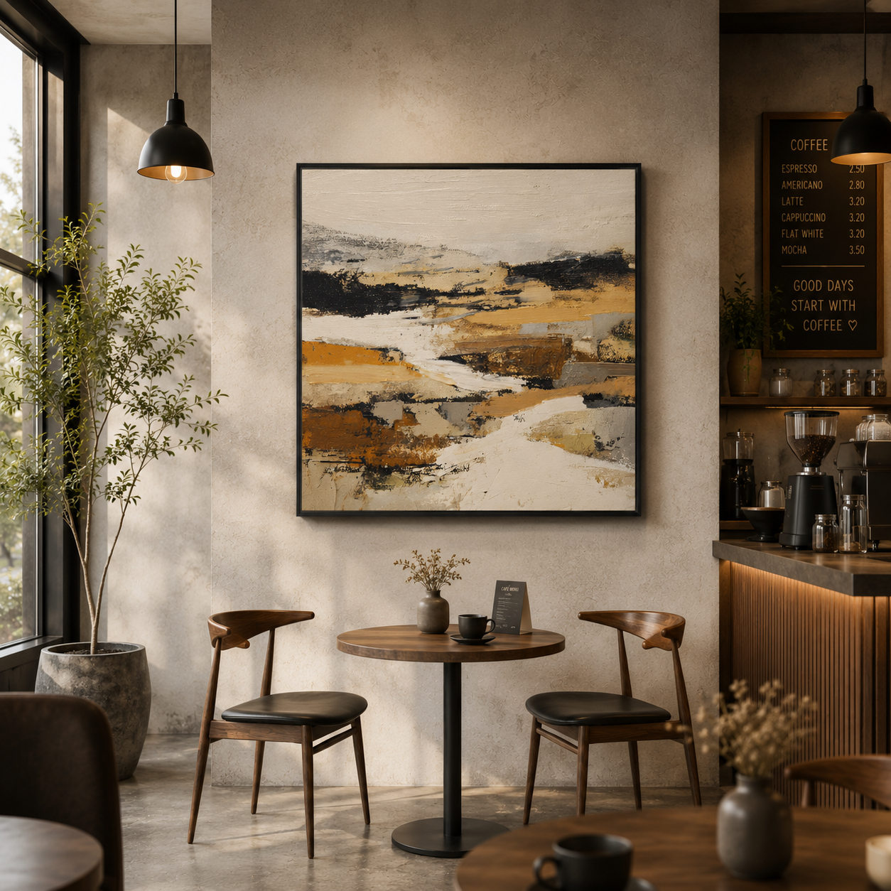 Desert Echo Abstract Wall Art – Modern Neutral Earth Tone Canvas