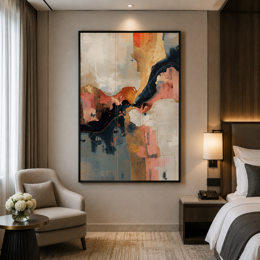 Elegant Neutral Abstract Canvas Wall Art Painting for Home Decor