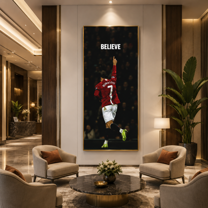 Believe Cristiano Ronaldo Motivational Football Canvas Wall Art