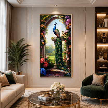 Elegant Peacock Vastu Canvas Painting for Modern Wall Decor