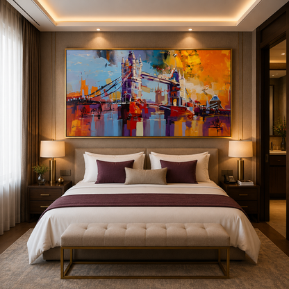 London Tower Bridge Abstract Canvas Wall Art Painting