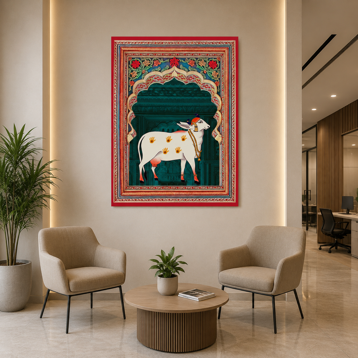 Royal Sacred Cow Palace Arch Traditional Canvas Wall Art