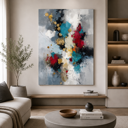 Luxury Color Splash Abstract Canvas Wall Art Painting