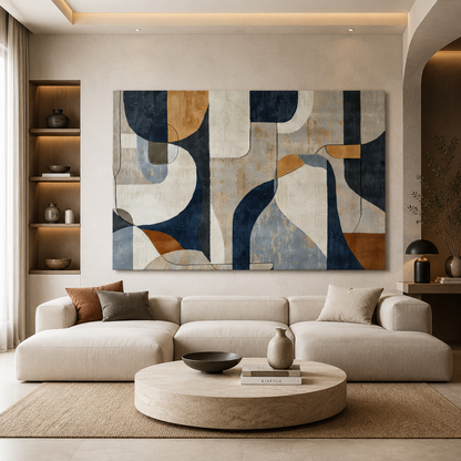 Contemporary Abstract Geometric Canvas Wall Art Painting