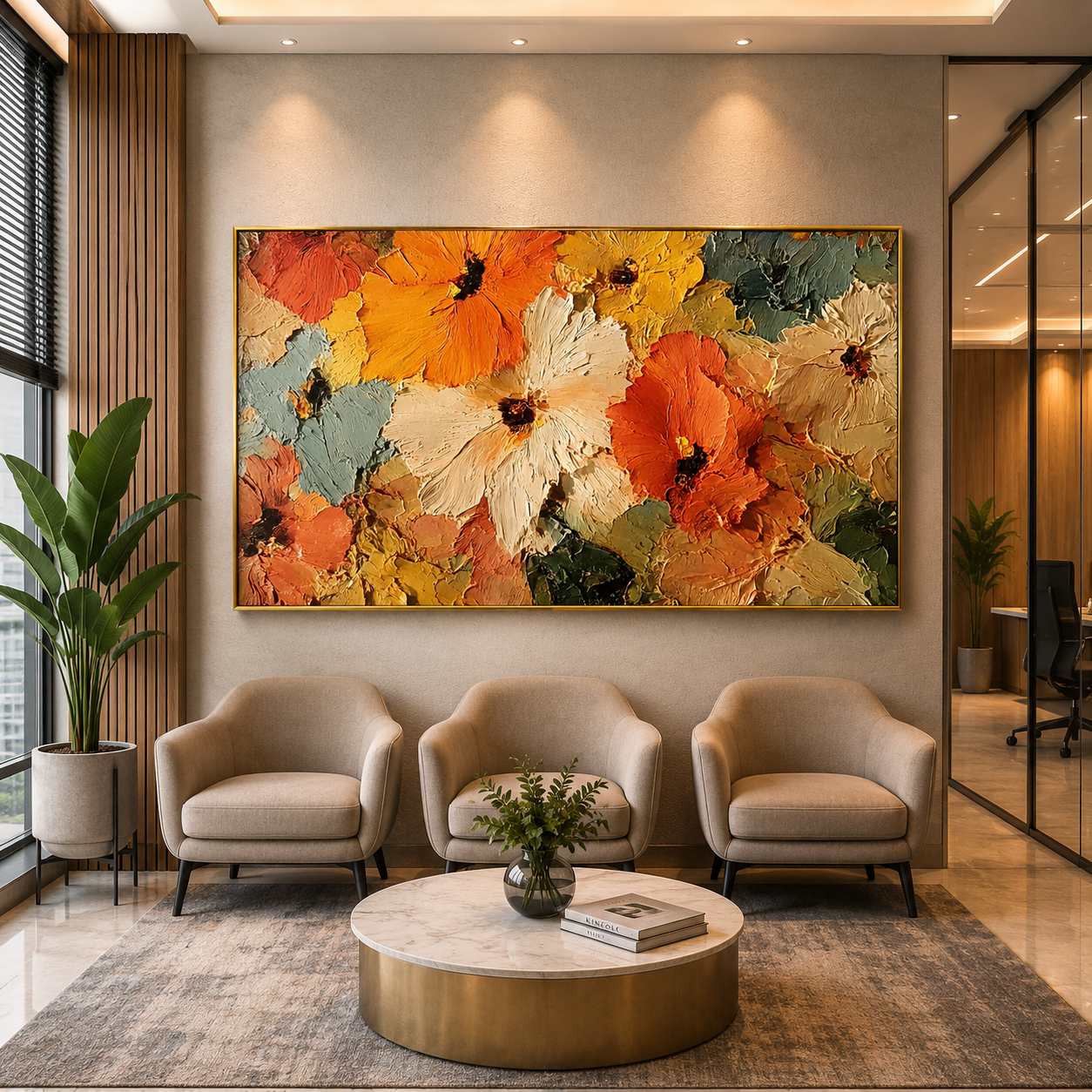Abstract Floral Texture Canvas Wall Art for Luxury Modern Décor