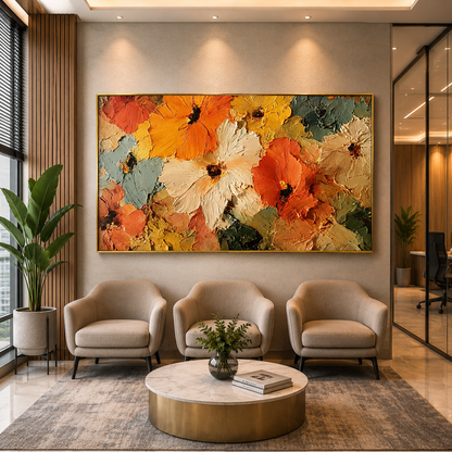Abstract Floral Texture Canvas Wall Art for Luxury Modern Décor