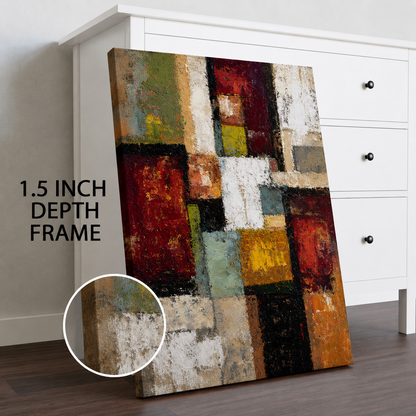 Modern Geometric Abstract Canvas Wall Art Painting for Living Room