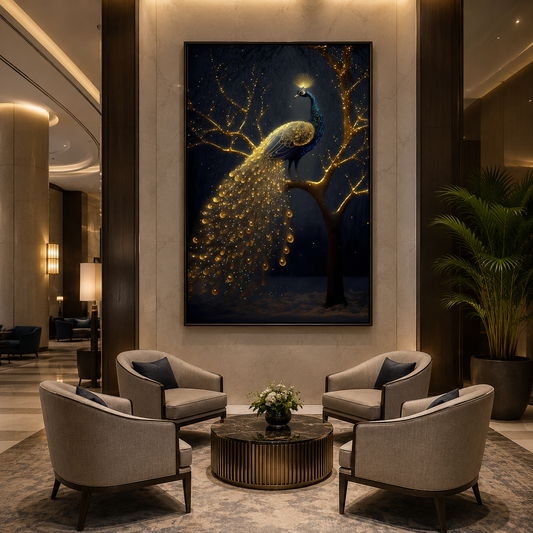 Elegant Peacock Vastu Artwork for Positive Vibes