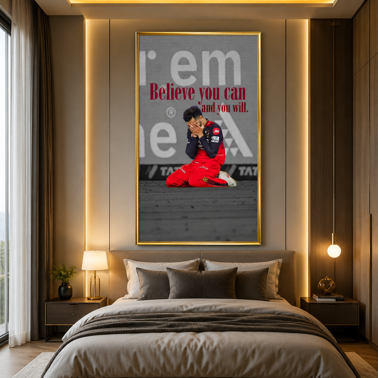 Believe You Can Inspirational Sports Motivation Wall Art