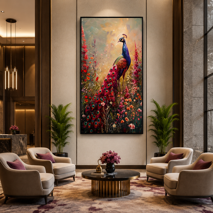 Peacock Wall Art with Rich Colors and Elegant Design