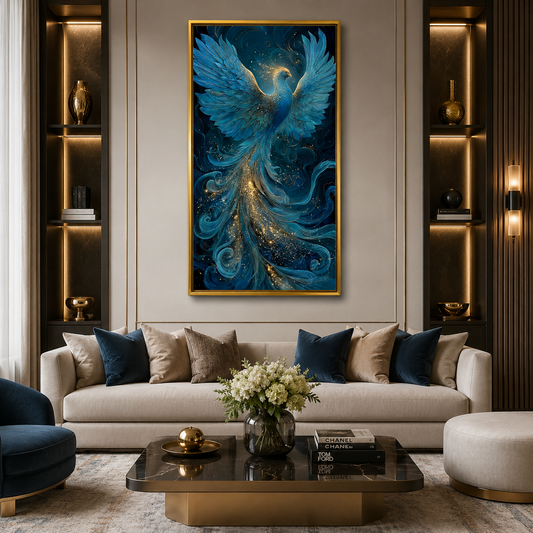 Phoenix Vastu Wall Art Large Canvas Decor for Good Fortune