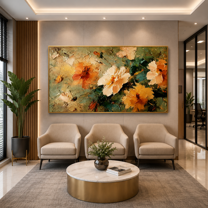 Abstract Floral Impressionist Canvas Wall Art for Modern Interiors