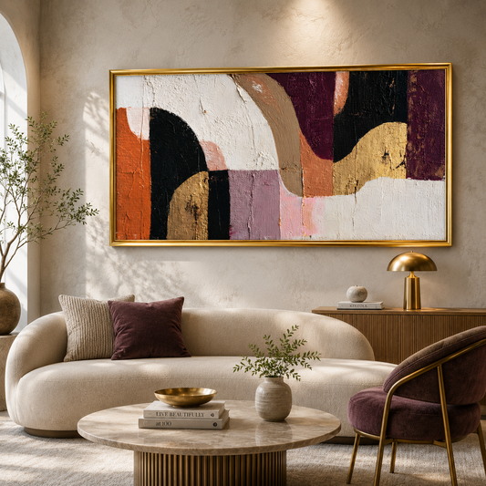 Modern Earth Tone Abstract Canvas Wall Art Painting