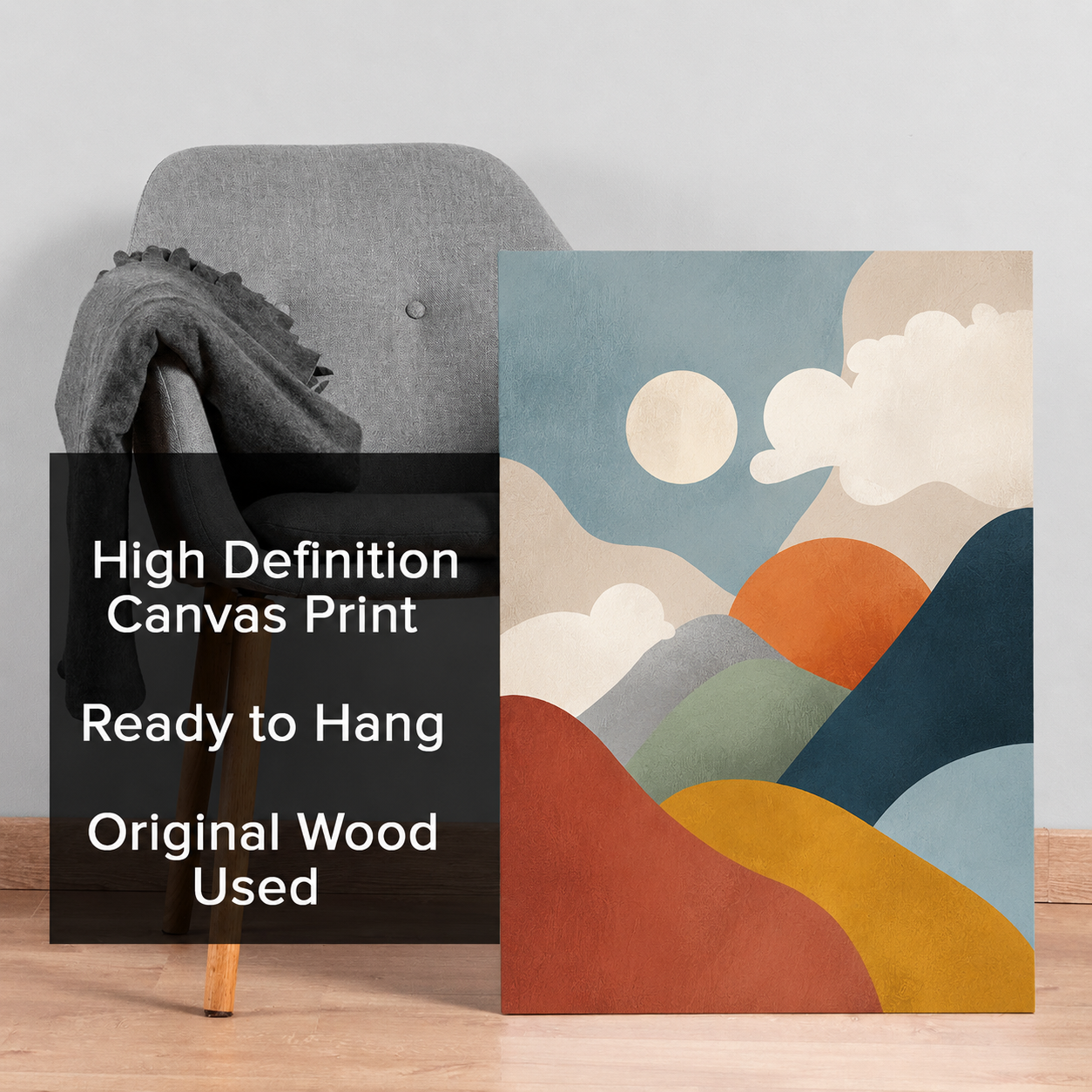 Modern Abstract Landscape Canvas Wall Art for Living Room