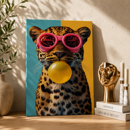 Bubblegum Beast Wall Art Painting for Trendy Modern Decor