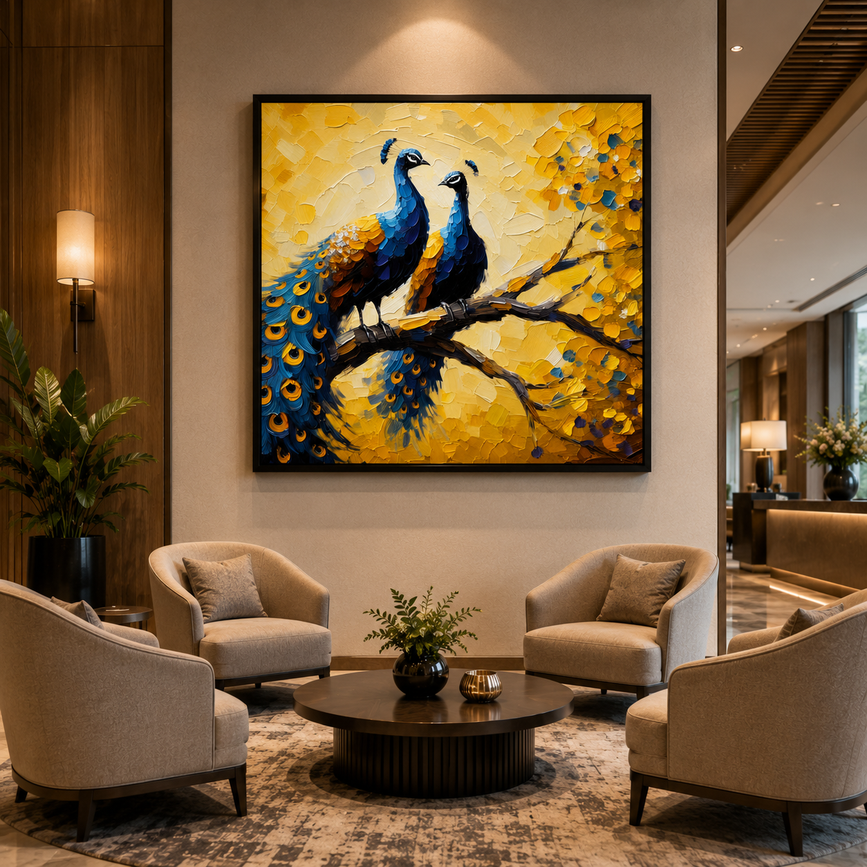Peacock Canvas Painting Inspired by Indian Heritage