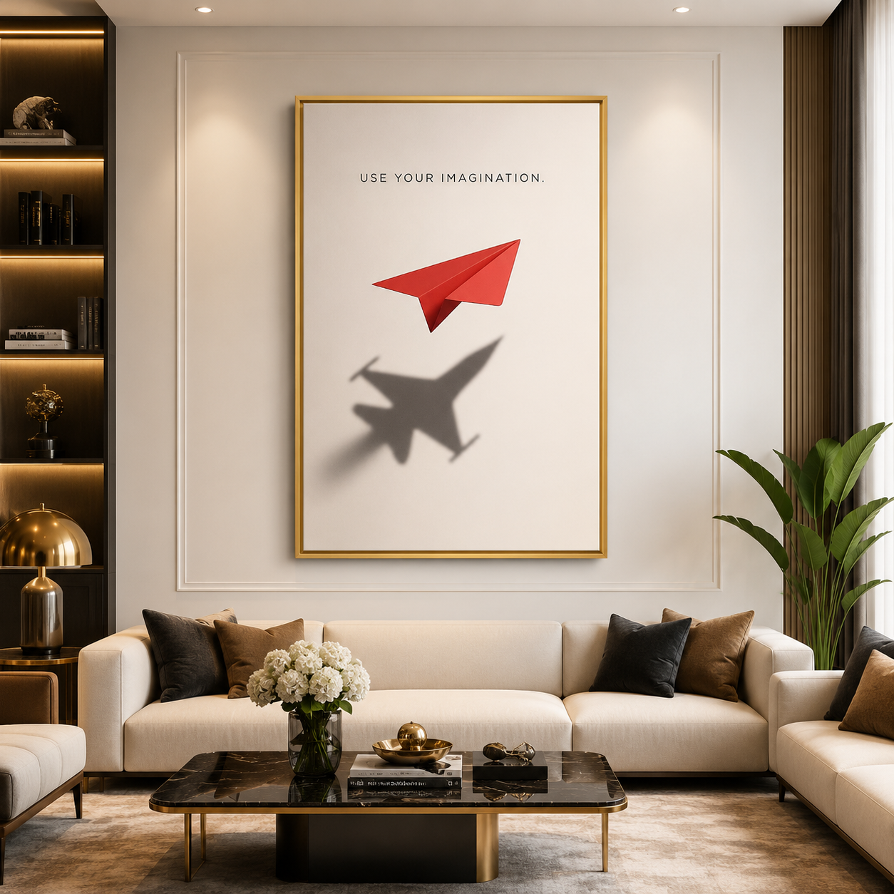 Use Your Imagination Motivational Paper Plane Wall Art Print