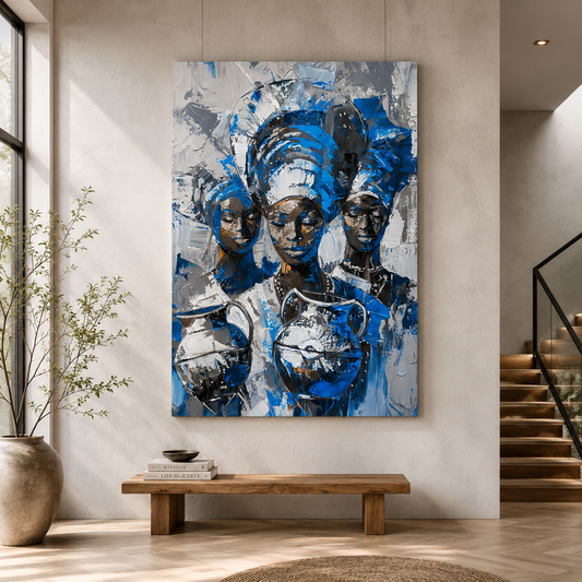 Blue Abstract Canvas Painting