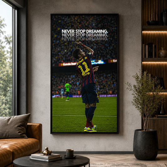 Never Stop Dreaming Football Motivational Wall Art Canvas