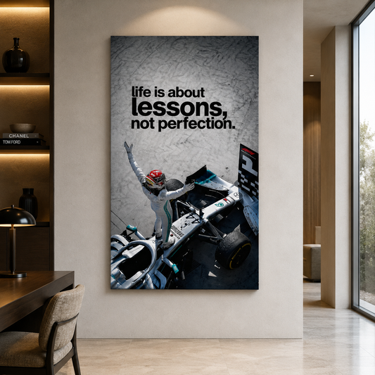 Life Lessons Motivational Racing Car Wall Art Canvas Print