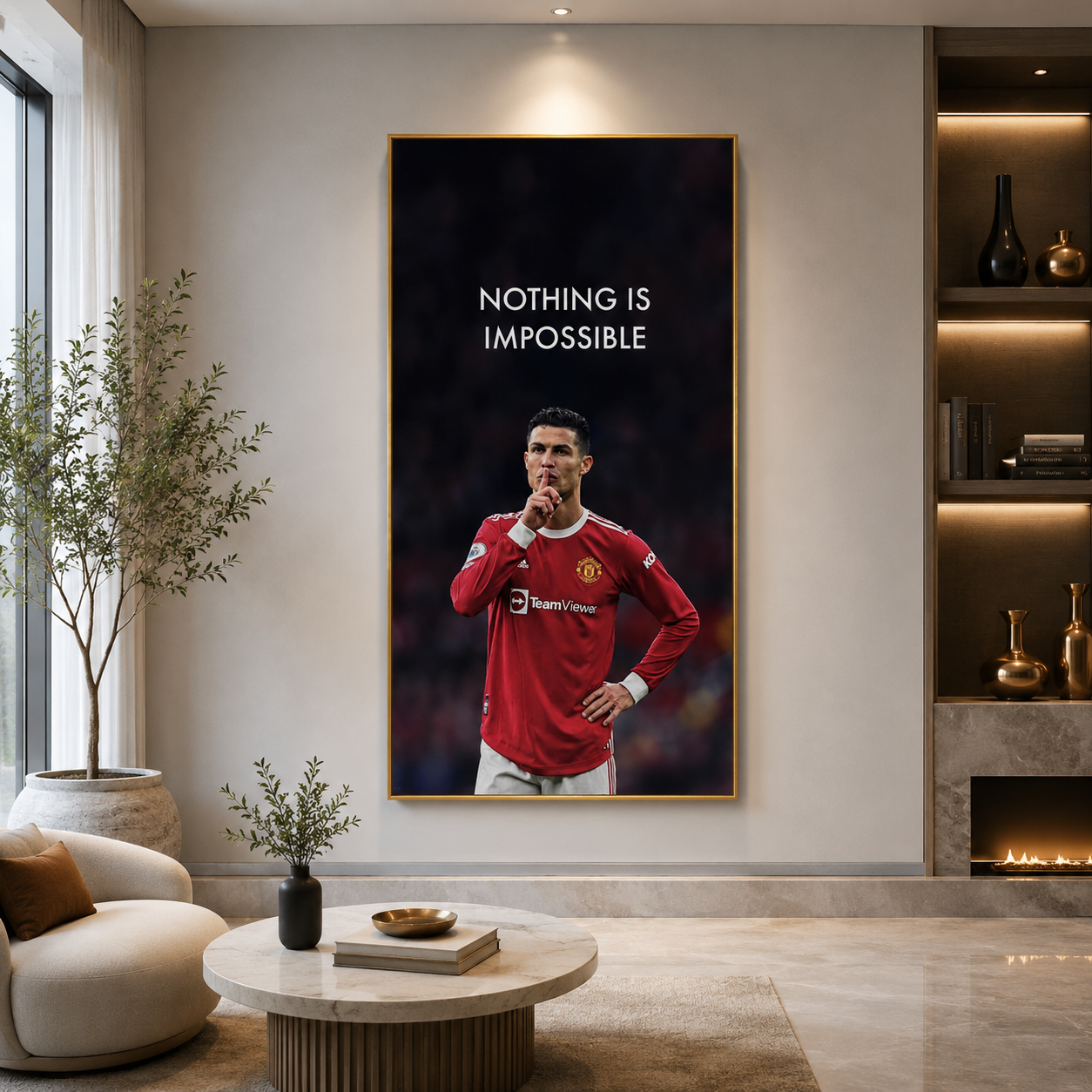 Cristiano Ronaldo Nothing Is Impossible Motivational Wall Art