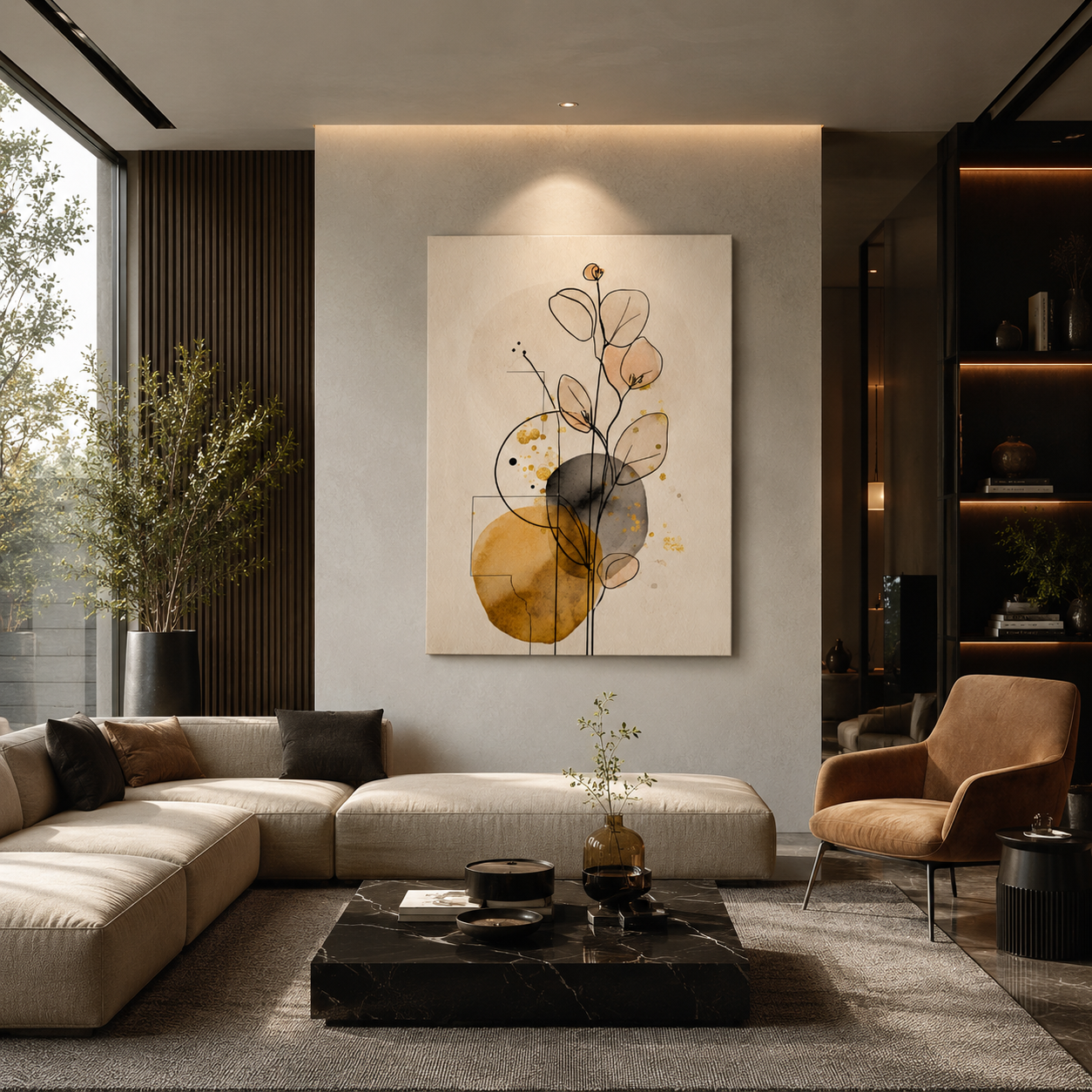 Minimalist Botanical Line Art Canvas Wall Decor for Modern Homes