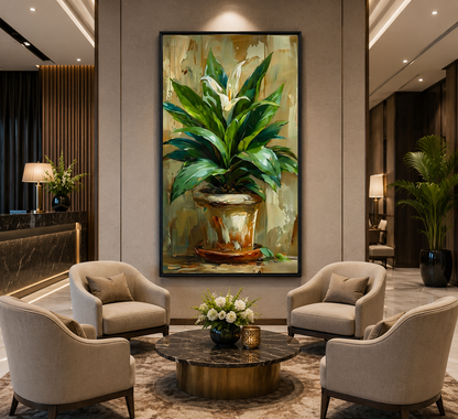 Peace Lily Botanical Canvas Wall Art for Modern Elegant Interiors