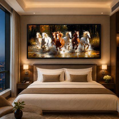 Seven Horse Canvas Wall Painting for Home Decoration