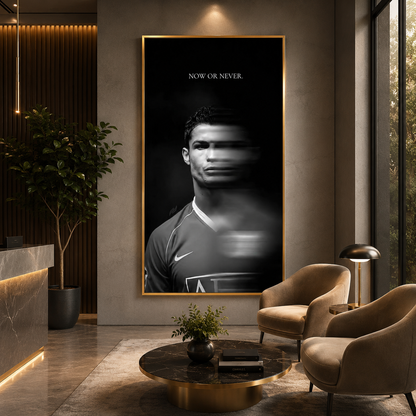 Cristiano Ronaldo Now Or Never Motivational Sports Wall Art Poster