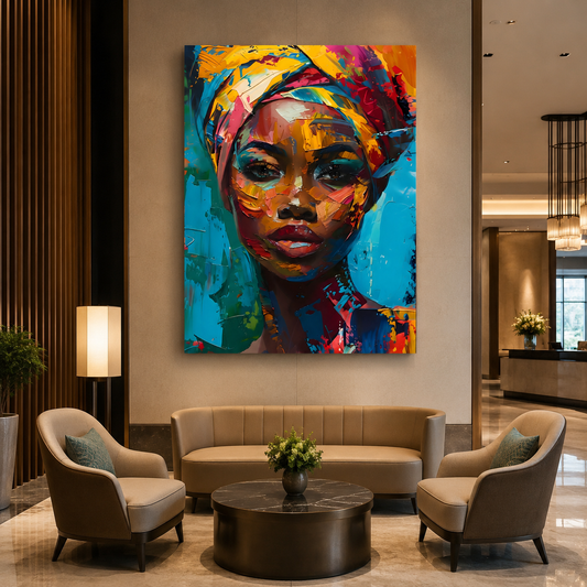 Abstract African Woman Canvas Painting