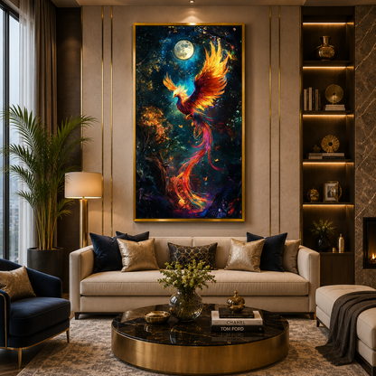 Phoenix Wall Art Large Canvas Decor for Bedroom and Living Space