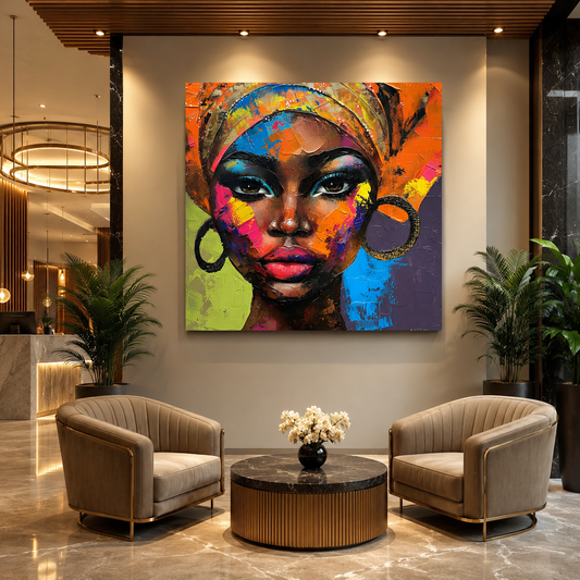 Abstract African Canvas Painting,