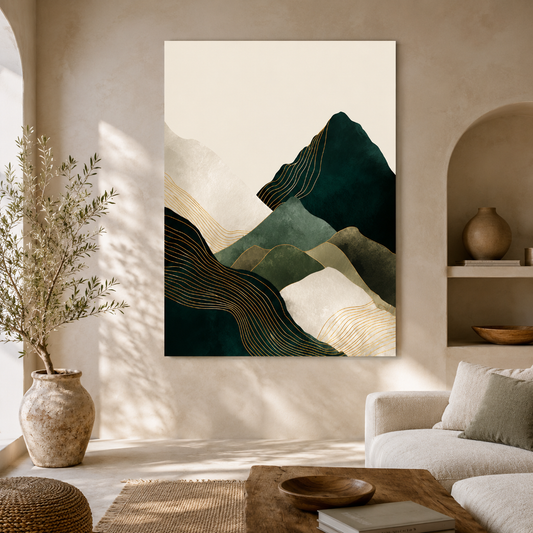 Minimalist Mountain Abstract Wall Art Canvas for Modern Home Decor