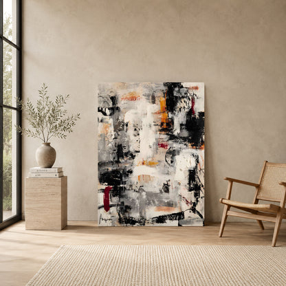 Modern Neutral Abstract Canvas Wall Art Painting