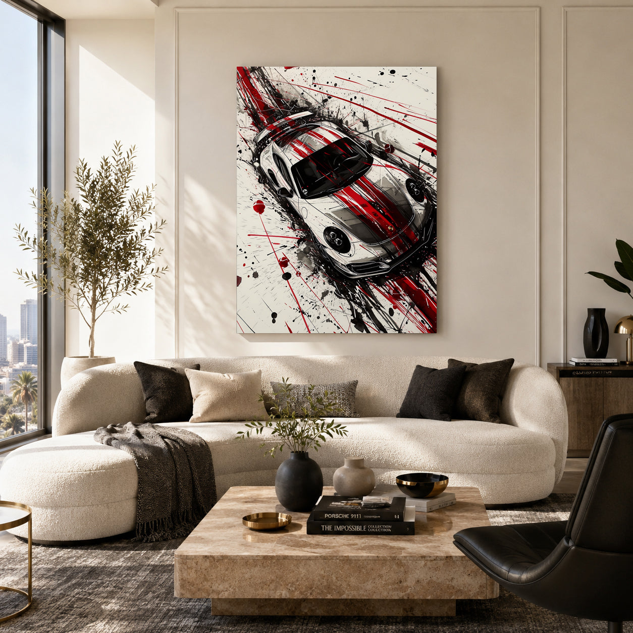 Porsche 911 Abstract Canvas Painting
