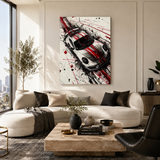 Porsche 911 Abstract Canvas Painting