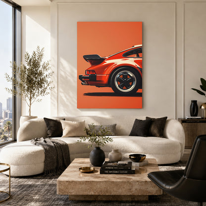 Porsche 911 Car Canvas Painting Minimalist Sports Car Wall Art