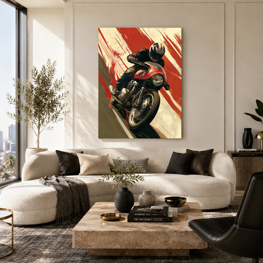 Triumph Motorcycle Car Canvas Painting