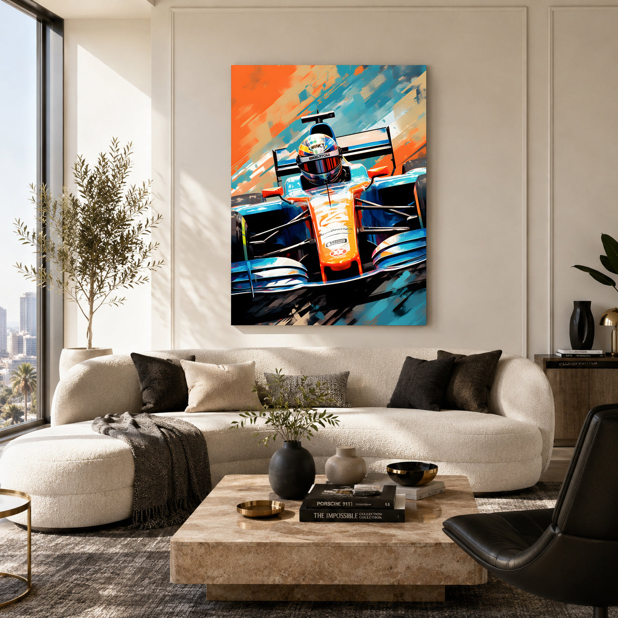 Formula 1 Racing Car Canvas Painting Modern Motorsport Wall Art