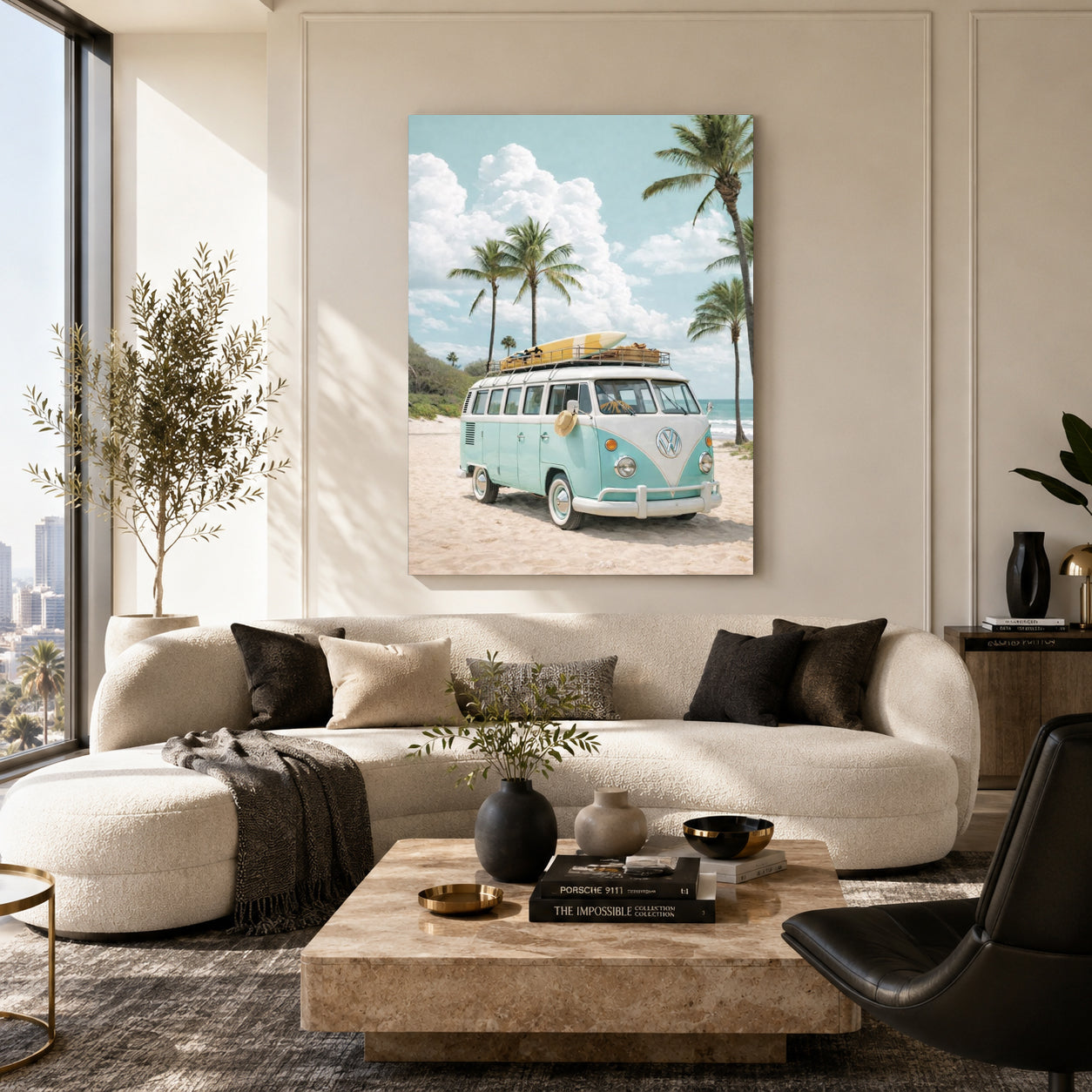 Volkswagen Camper Van Car Canvas Painting