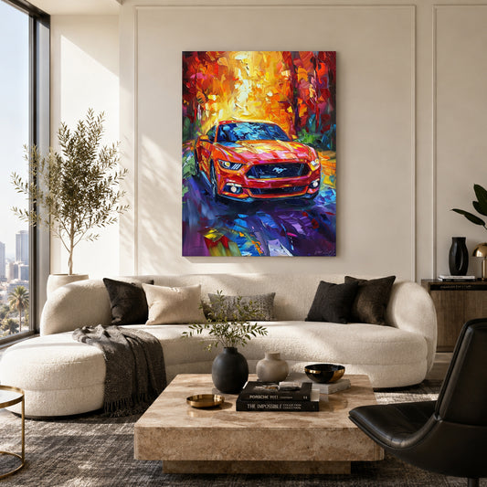 Ford Mustang Car Canvas Painting