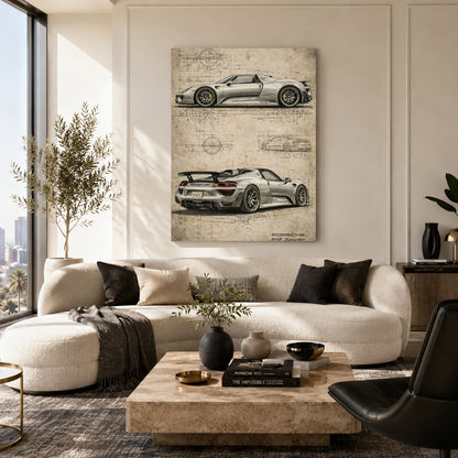 Porsche 918 Spyder Car Canvas Painting