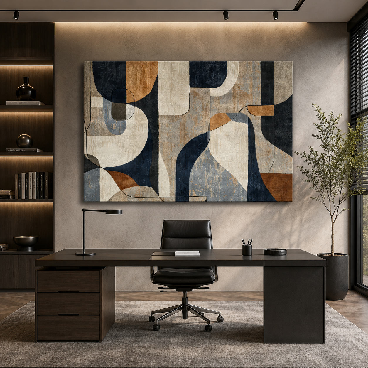 Contemporary Abstract Geometric Canvas Wall Art Painting